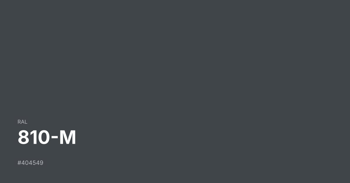 RAL 810-M color swatch - #404549 hex code for design, paint, and coating reference