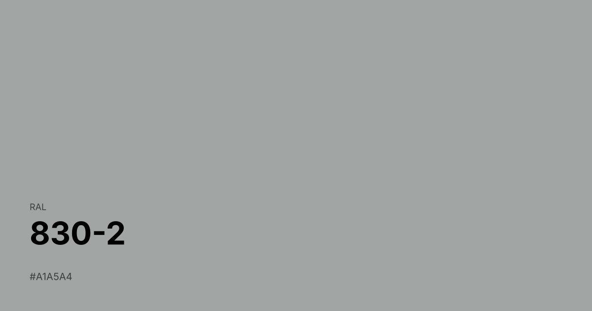 RAL 830-2 color swatch - #a1a5a4 hex code for design, paint, and coating reference