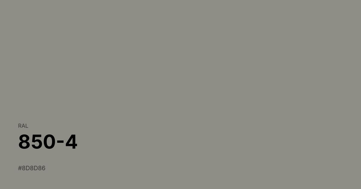 RAL 850-4 color swatch - #8d8d86 hex code for design, paint, and coating reference